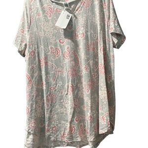 Honeyme Gray and Pink Short Sleeve Tee